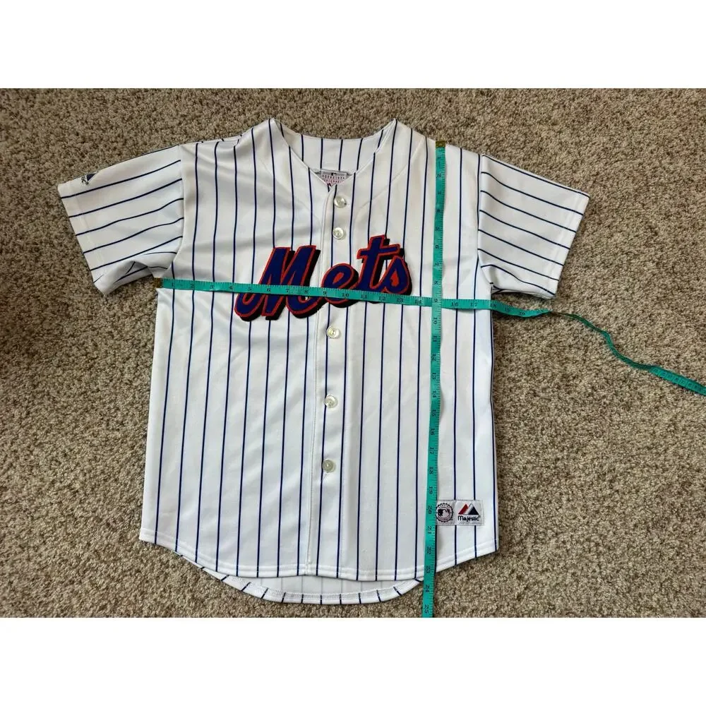 Majestic Men’s MLB Baseball Jersey Medium Mets David Wright #5 White Pinstripe